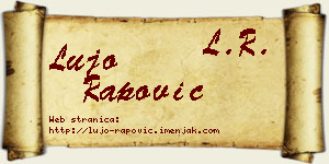 Lujo Rapović vizit kartica